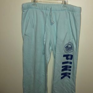 PINK Light Blue Wide Legged Sweatpants